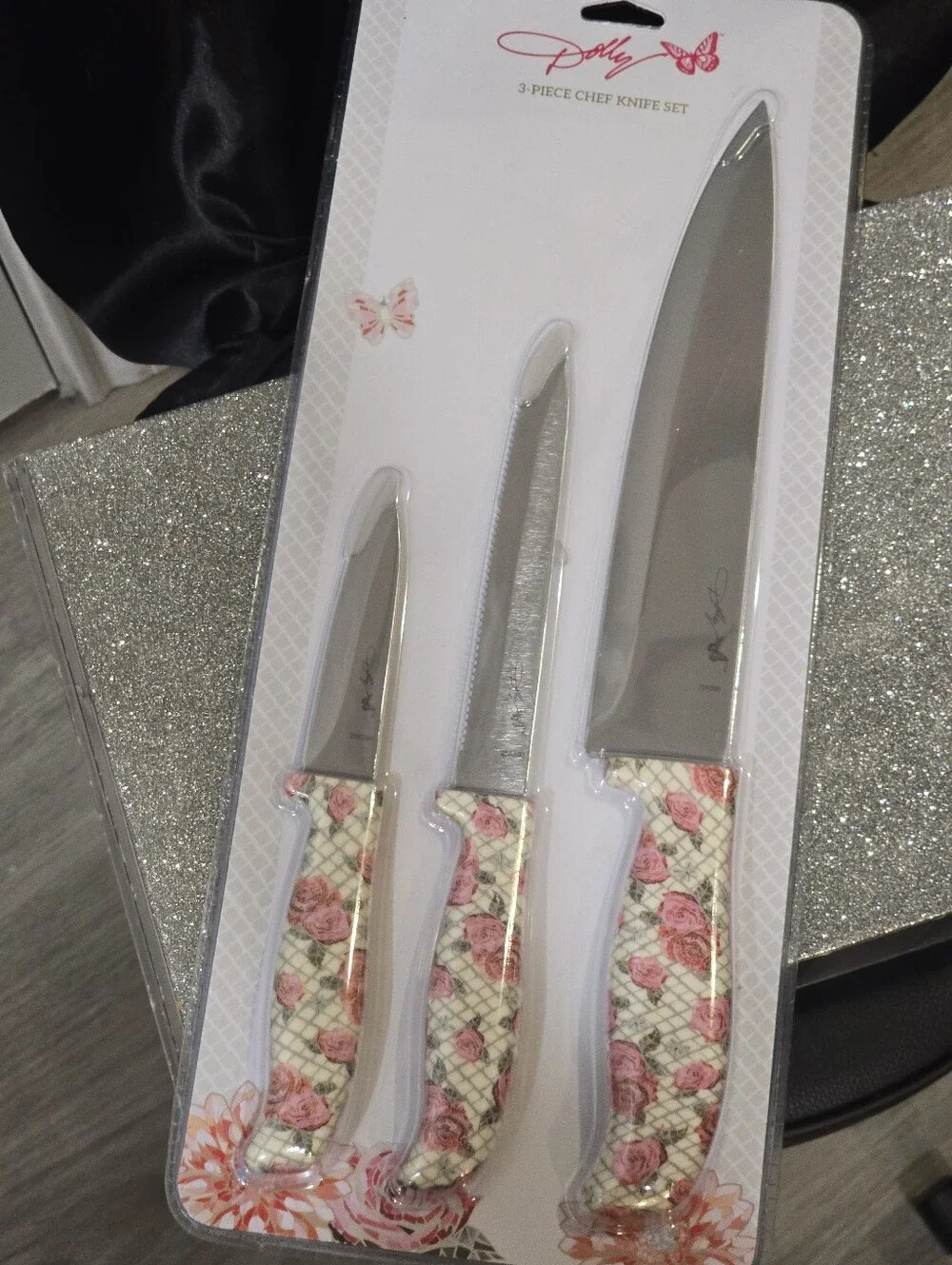 Dolly Parton 3-PC Chef's Knife Set- Rose